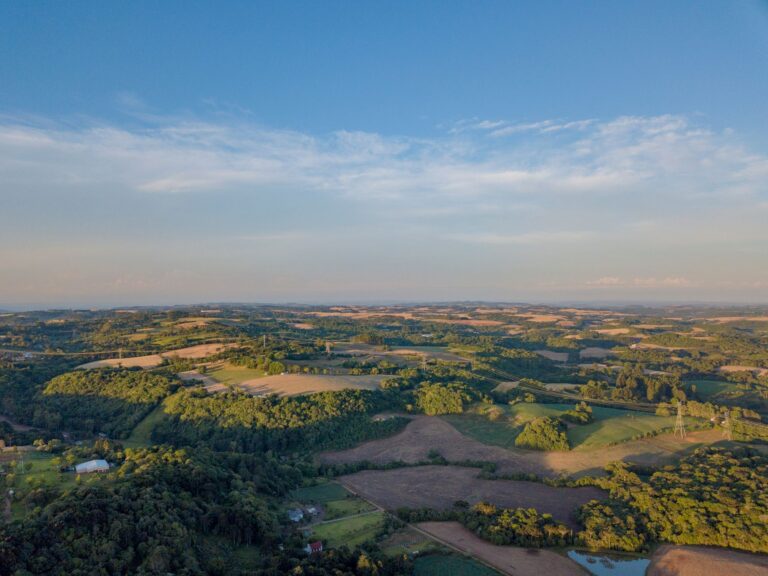Aerial photograph showcasing the natural beauty and landscape of Erechim, RS, Brazil during daylight.